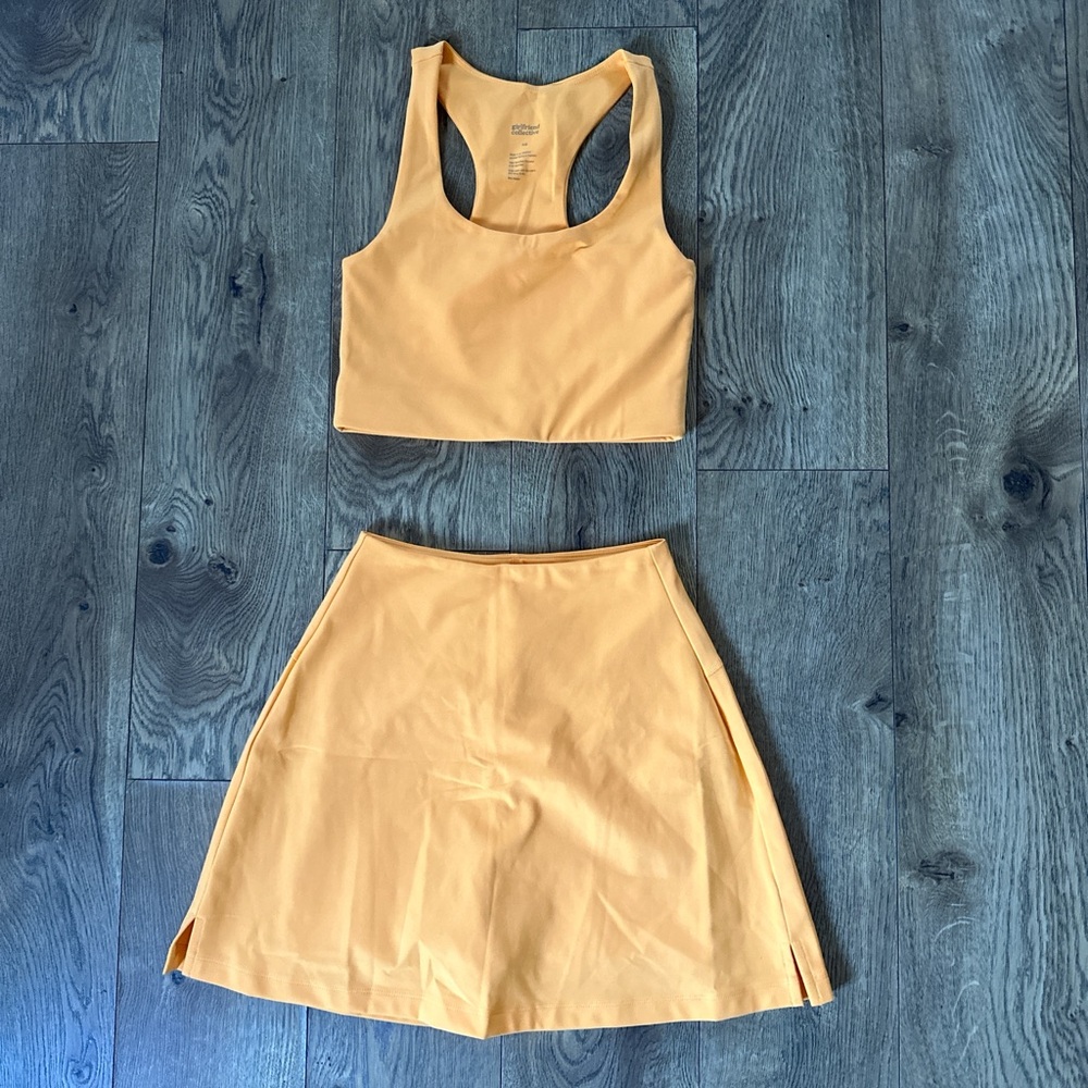 Sport bra with High rise sport skort - sold as a set.